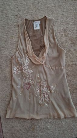 Damen Top bestickt aus 100% Seide Gr. 36