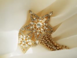 Vintage Gablonzer Stern-Brosche – Strass, vergoldet