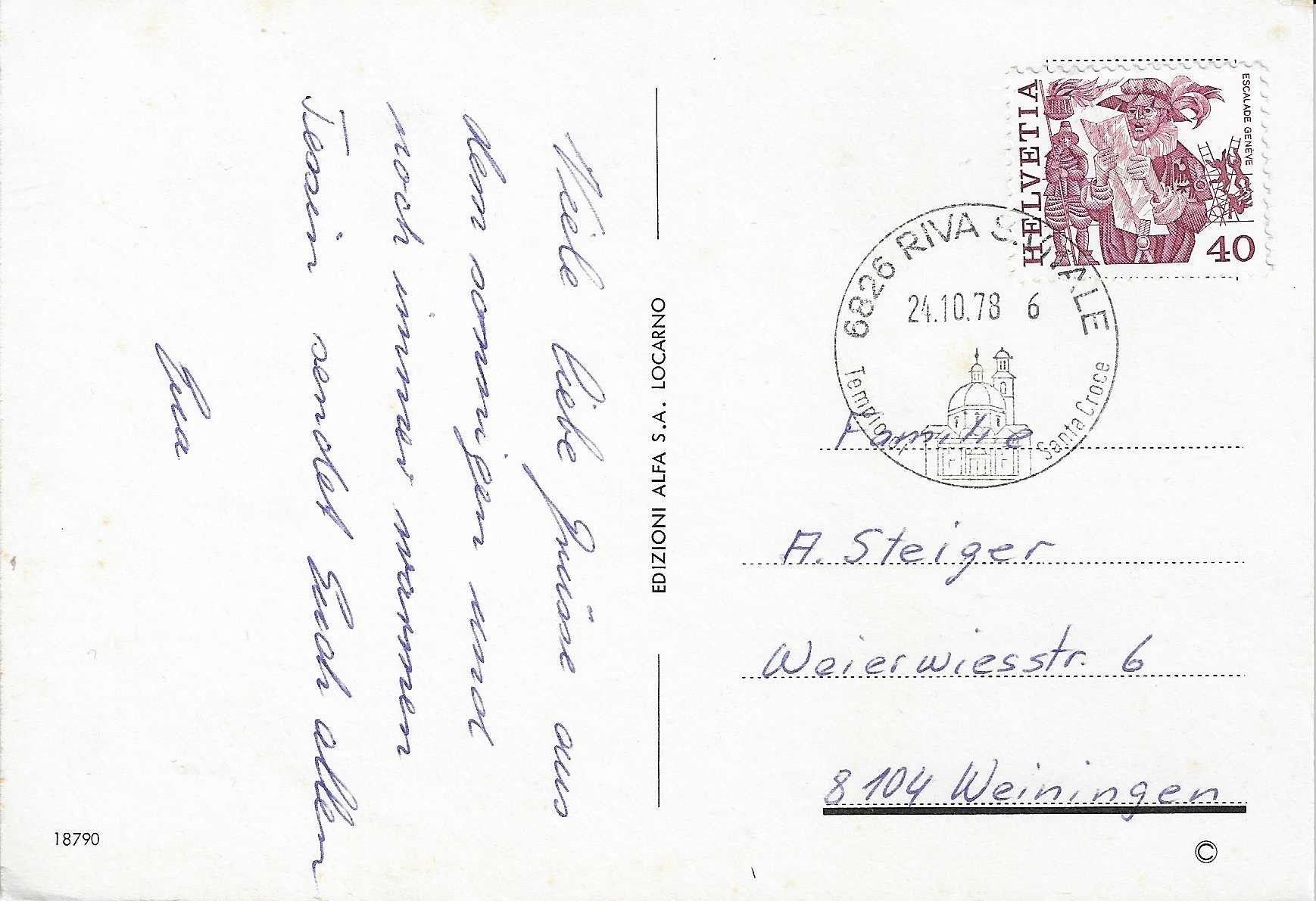 Cartoline postali: Tessin TI – Usato da Rothrist venduto da Stranglehold 1