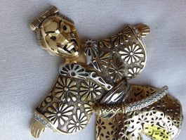 Vintage Pierre Lang schicke Brosche/Anhänger 9cm, 80er Jahre