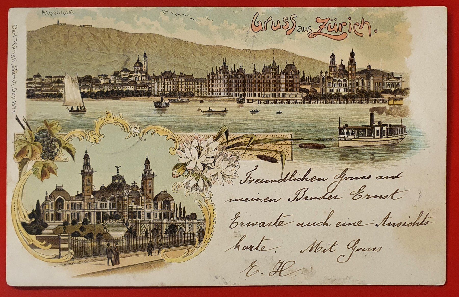 Ansichtskarten: Gruss aus Zürich 1899 – Gebraucht aus Kreuzlingen von Rschweiz1