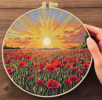 DIY-Stickerei-Set-Blumenwiese-Geschenk-Dekoration-Sticken