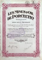 Mines d'Or de Porcecito SA, Bruxelles - 1928