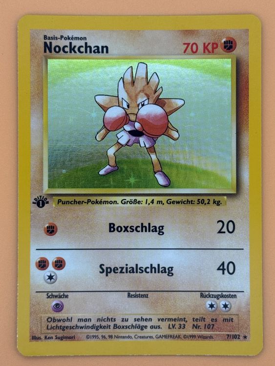 Nockchan 7/102 Holo Pokémon Base Set 1.Edition ab 1.- (Neu (gemäss ...