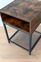 2er Set Nachttische Industrial-Design  Schwarz/Holz