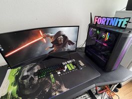 Gaming Setup mit i9 und RTX Samsung  Ultrawide