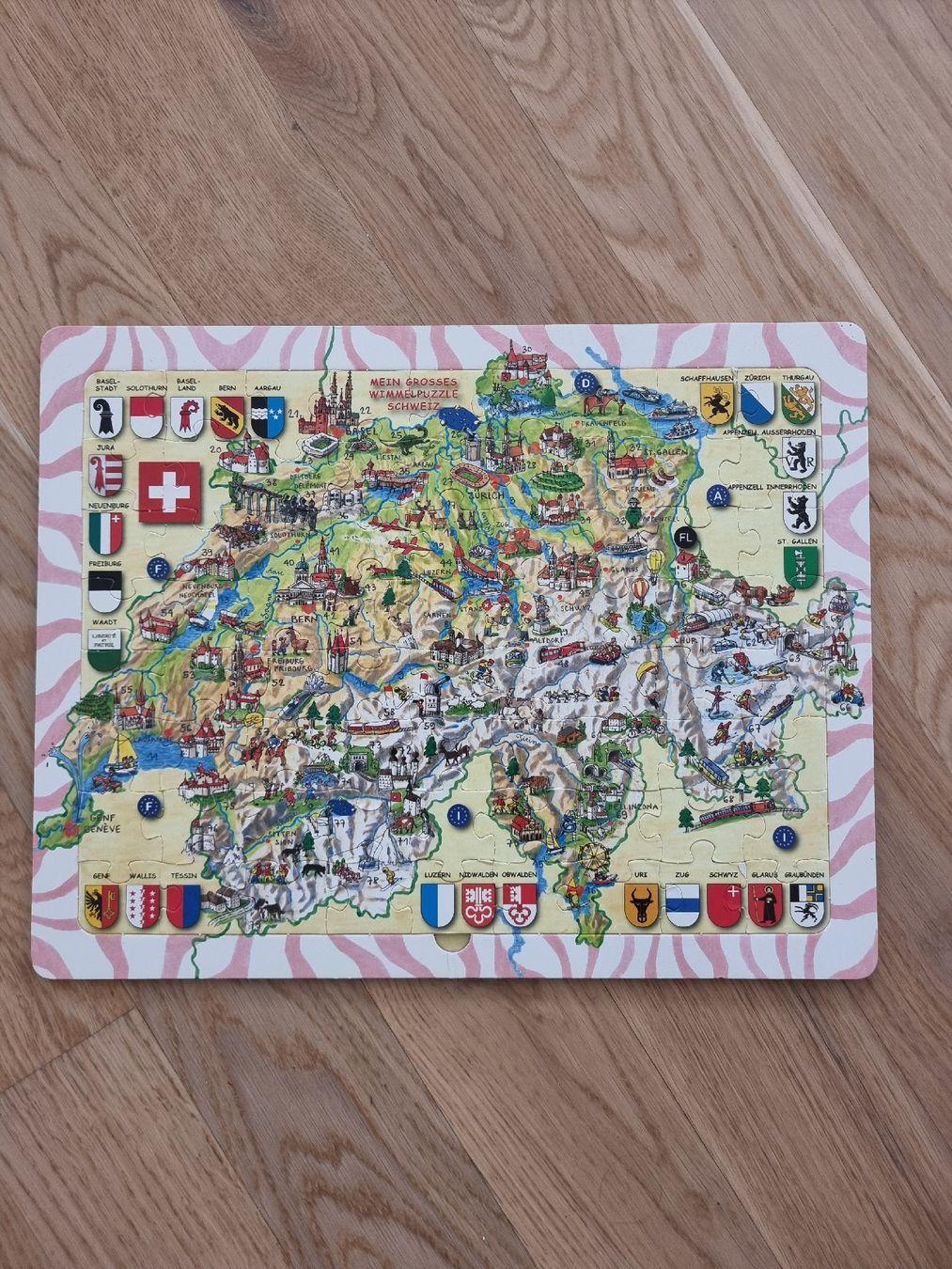 Puzzles: Schweizerkarte Puzzle Wissenskarten, 72 Teile – Gebraucht aus Lachen SZ von Moniquen