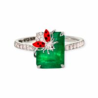 Smaragd-Ring 14k Weissgold 3,21ct