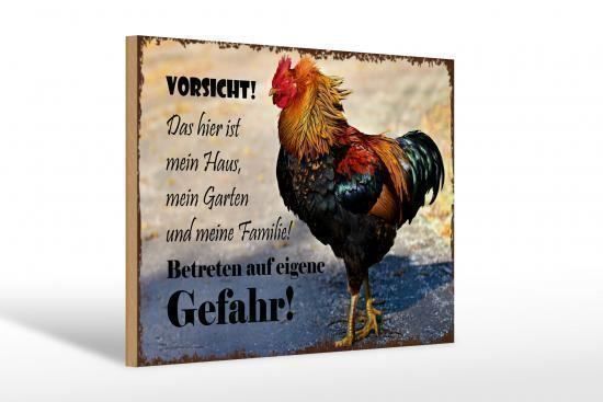 Insegne: Blechschild-HUHN-VORSICHT GEFAHR – Nuovo e nell'imballaggio originale da Rupperswil venduto da big-one-sale 1