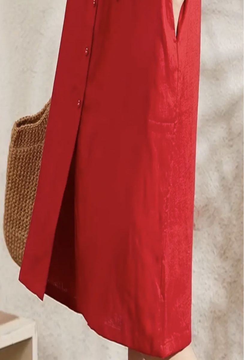 Kleider: Chic Abito -camicetta lungo di cotone rosso-nuovo-M/L – Neu und originalverpackt aus Gordevio von LanaZimm 6