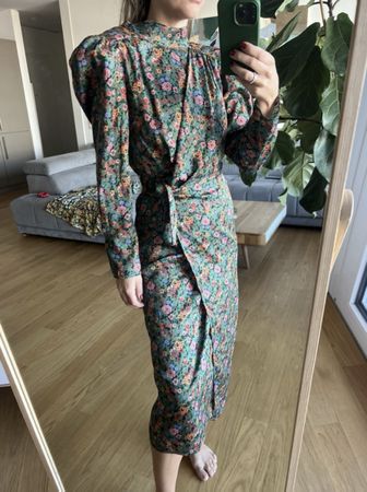 Sandro Lueur Floral Print Robe Taille - S