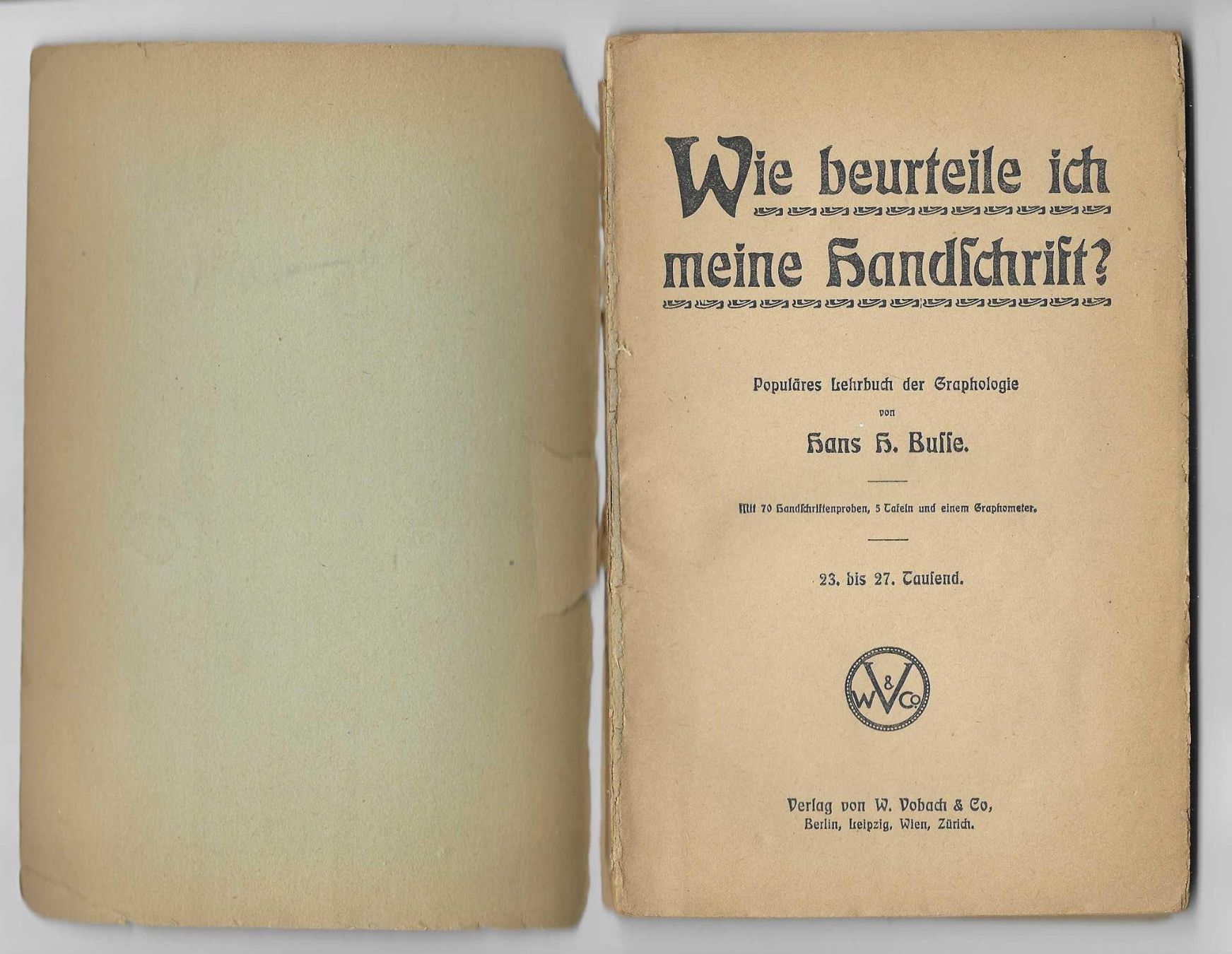 Libri: Graphologie Lehrbuch, Hans H. Busse – Usato da Flims - Dorf venduto da Stagediver 1