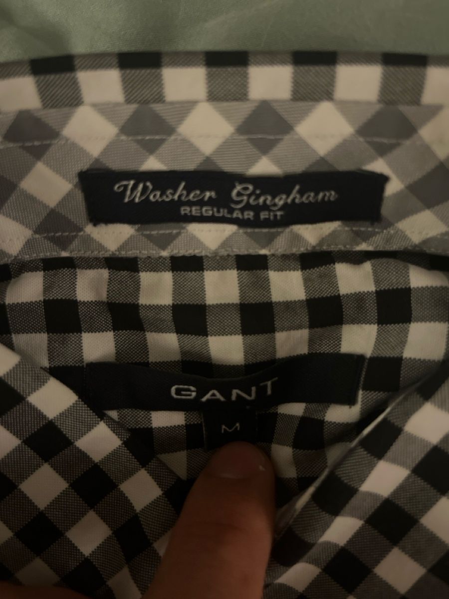 Gant Camicie: Gant Hemd M schwarz weiß carreau – Usato da Bern venduto da Olblack 2