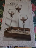Ensemble de 3 bougeoirs en verre Charisma - Neuf!