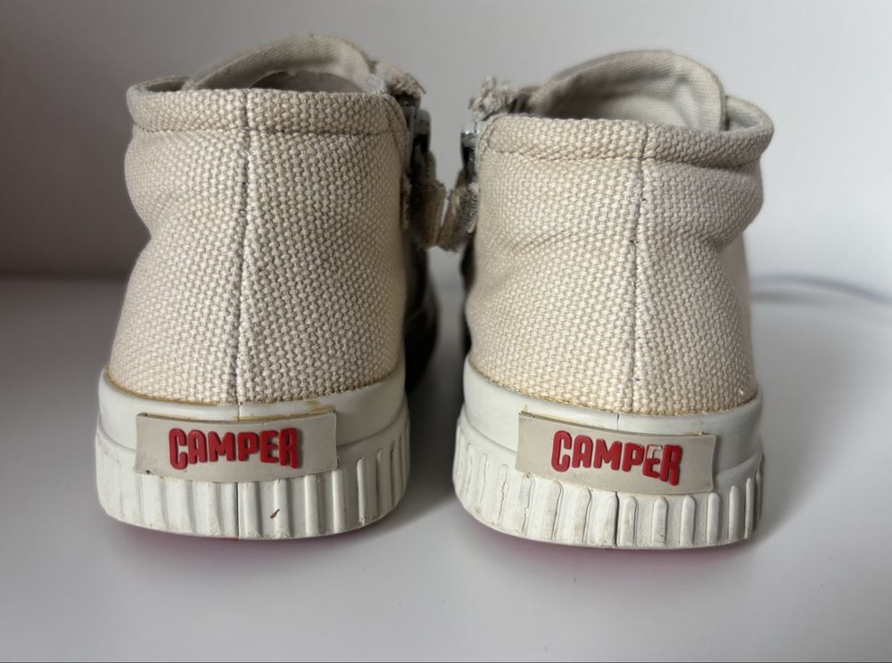 Camper Schuhe für Jungen: Camper Kids Canvas Sneakers beige Stoff rot 28 – Gebraucht aus Rebstein von wendy321meins 4