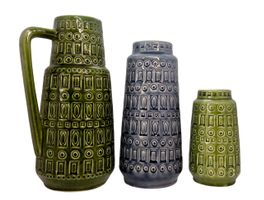 Scheurich 3 Vase 268-23 268-15 cm vintage Mid Century Tundra