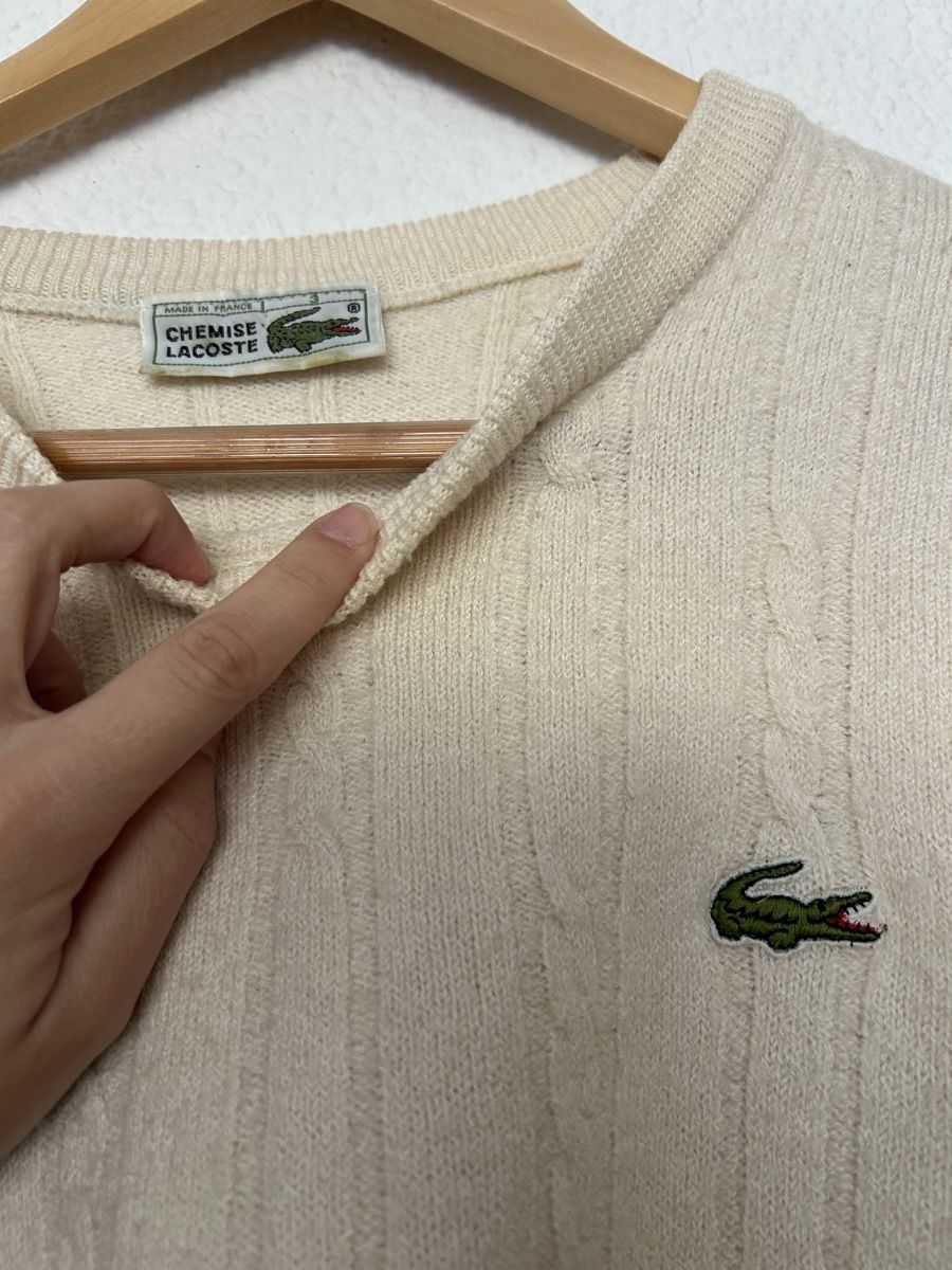 Lacoste Pullover & Sweatshirts: Pull Lacoste beige maille tressée taille 3 état correct – Gebraucht aus Morges von cat_6cm9 5