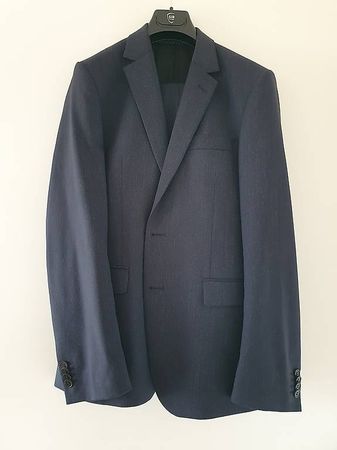 Anzug dunkelblau mit Nadelstreifen (Gr. 46)