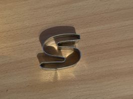 Guetzli Ausstecher, Metall, Buchstaben, Motiv: s