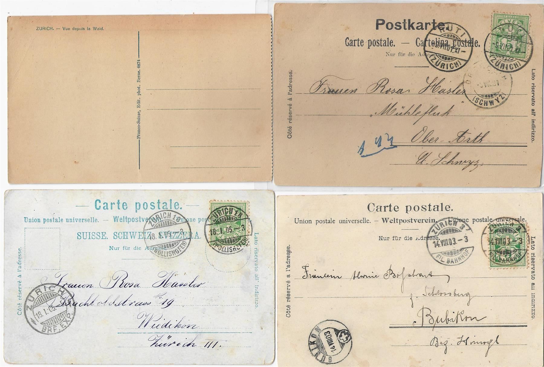 Cartoline postali: 4 AK Zürich – Usato da Ettingen venduto da Kartenplanet 1