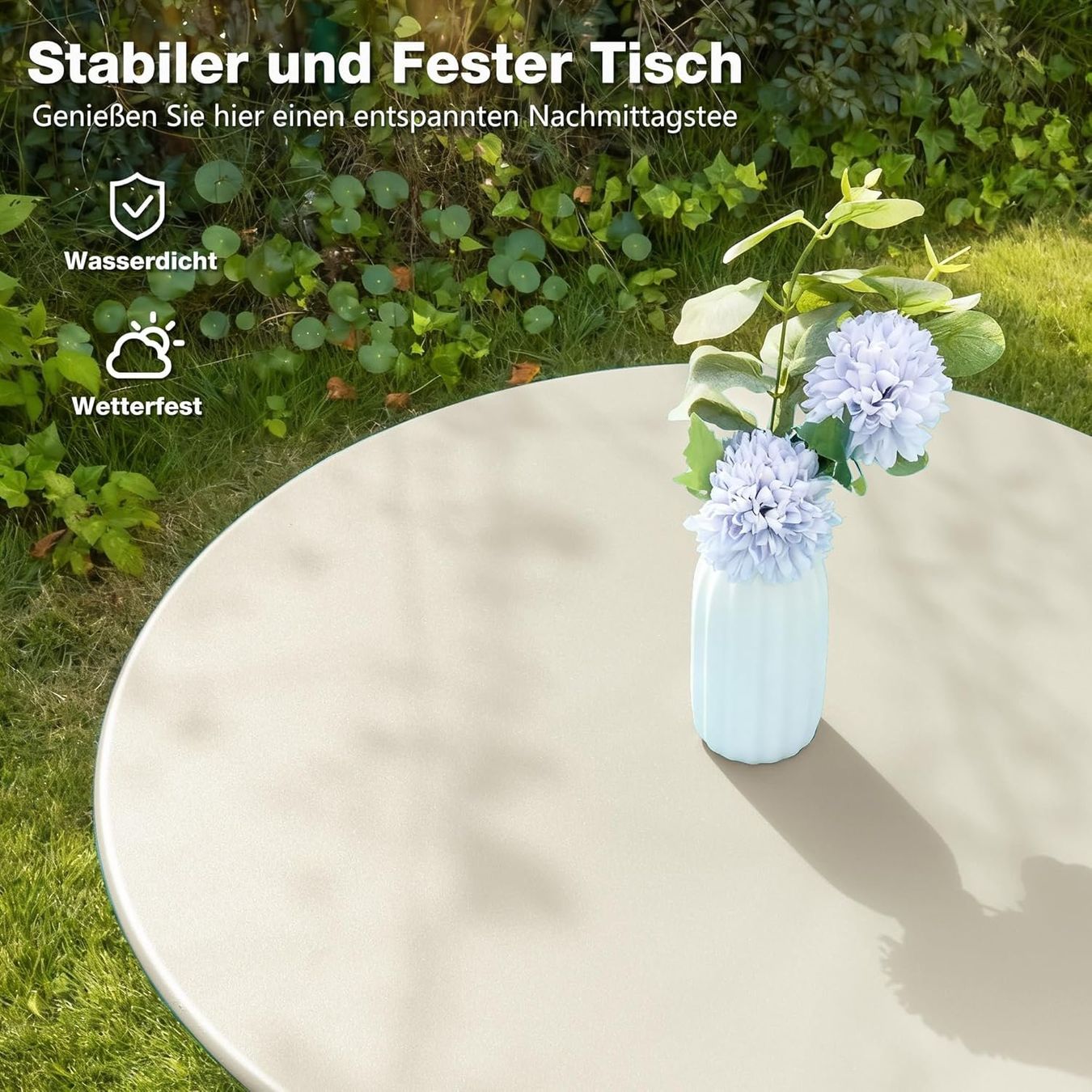 Tischset: Balkonmöbel Set 3-teilig Klappbar Bistrotisch 2 Stühle – Neu und originalverpackt aus Hallau von Sale50OFF 4