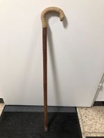 Holz gehstock leder
