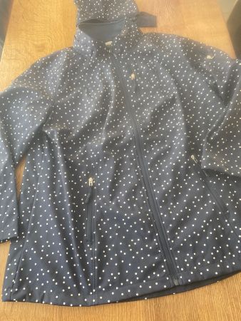 *JANINA* SOFTSHELL-Jacke GR.52 blau / weiss gepunktet unisex