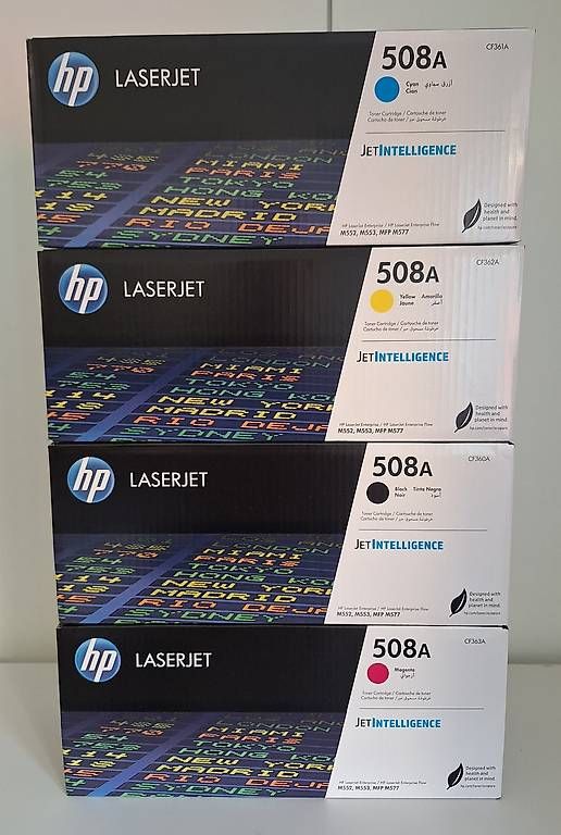 Hewlett Packard Druckerpatronen & Toner: HP Originaltoner 508A / CF360A, CF361A, CF362A und CF363A – Neu und originalverpackt aus Steinebrunn von superfly112