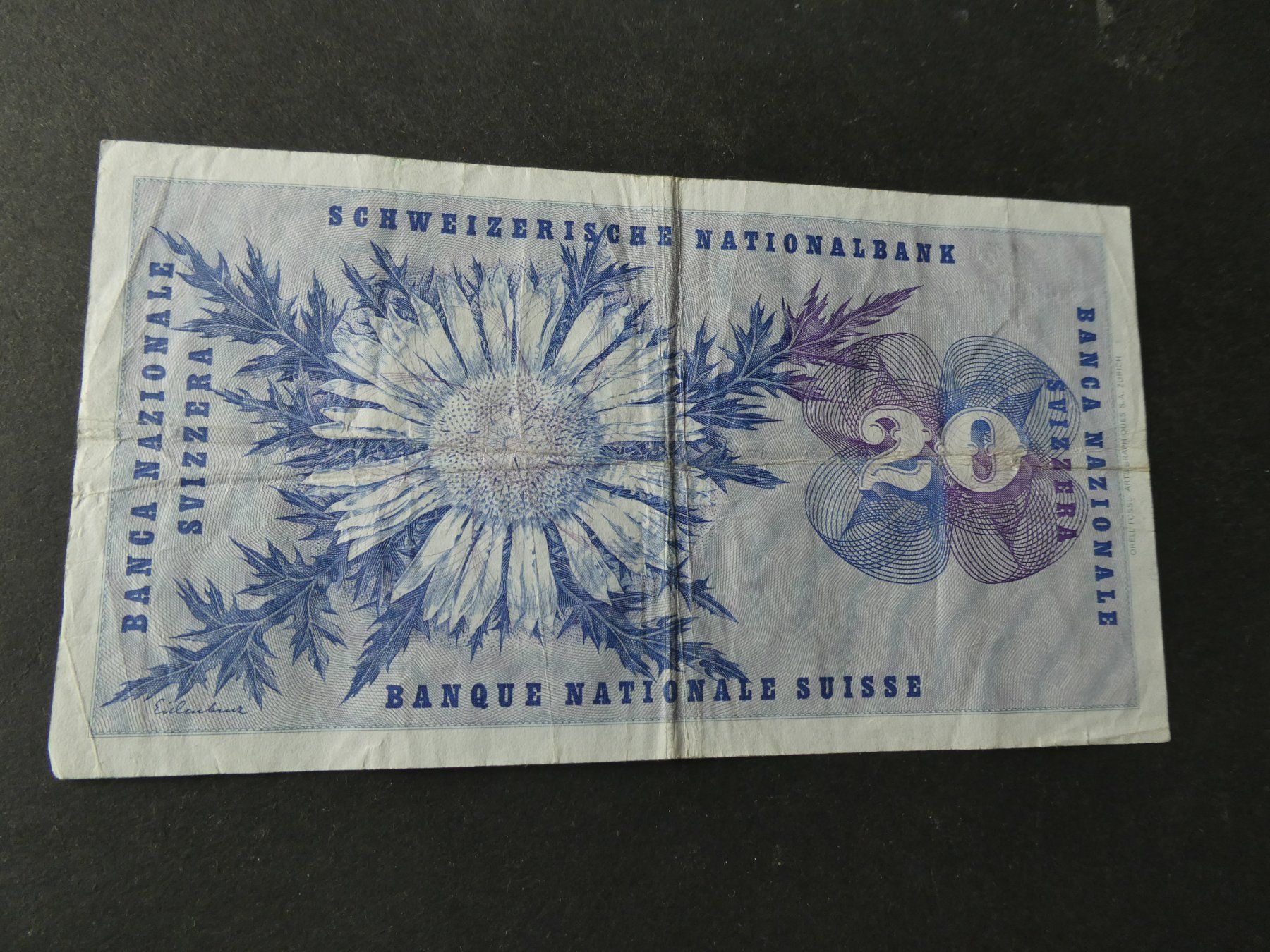 Banconote: Schweiz 1974, 20 Franken – Usato da Hinterforst venduto da Rohusri 1