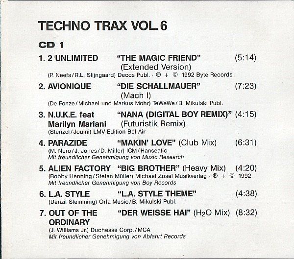 CDs: Various – Techno Trax Vol. 6 - Vergriffene Doppel CD - c – Gebraucht aus Brittnau von Zibu 4