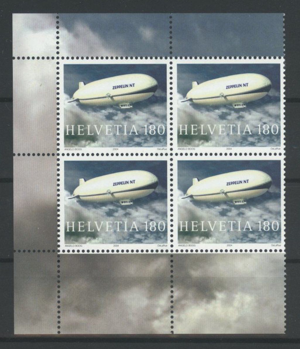 Tutti i francobolli: 2004, Sondermarke Zeppelin NT, Viererblöcke ** – Usato da Willisau venduto da Vollstempel