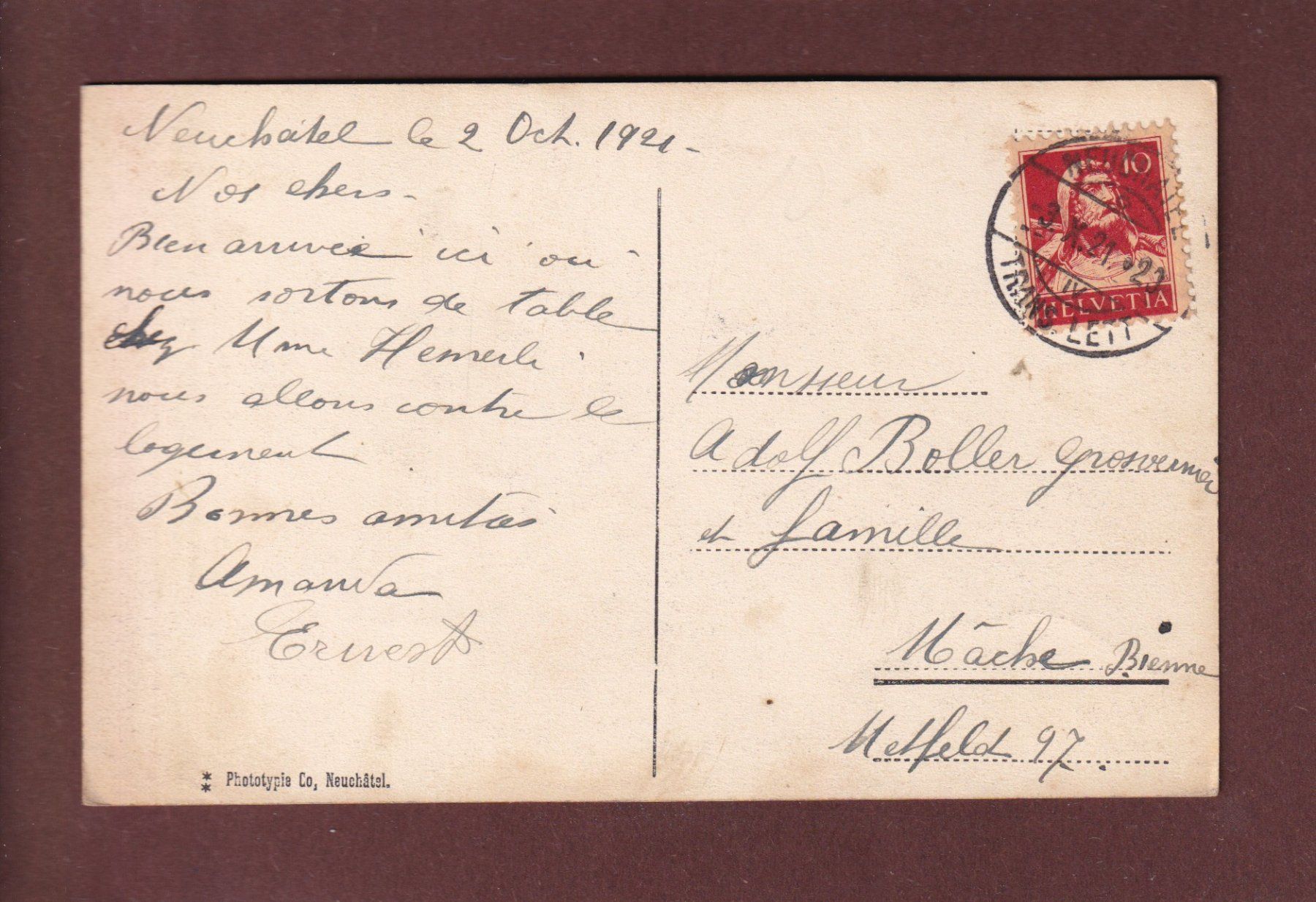Ansichtskarten: NEUCHÂTEL - Baie de l'Evole - 1921 – Gebraucht aus Pully von nicecards 1