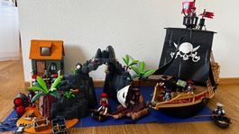 Grosse Piraten-Sammlung mit Piratenschiff und Pirateninsel