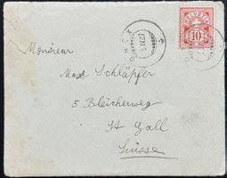 10 Rp. Schweiz Brief 1907 St. Gallen