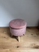 Hocker mit Stauraum rosa Samt gute Zustand