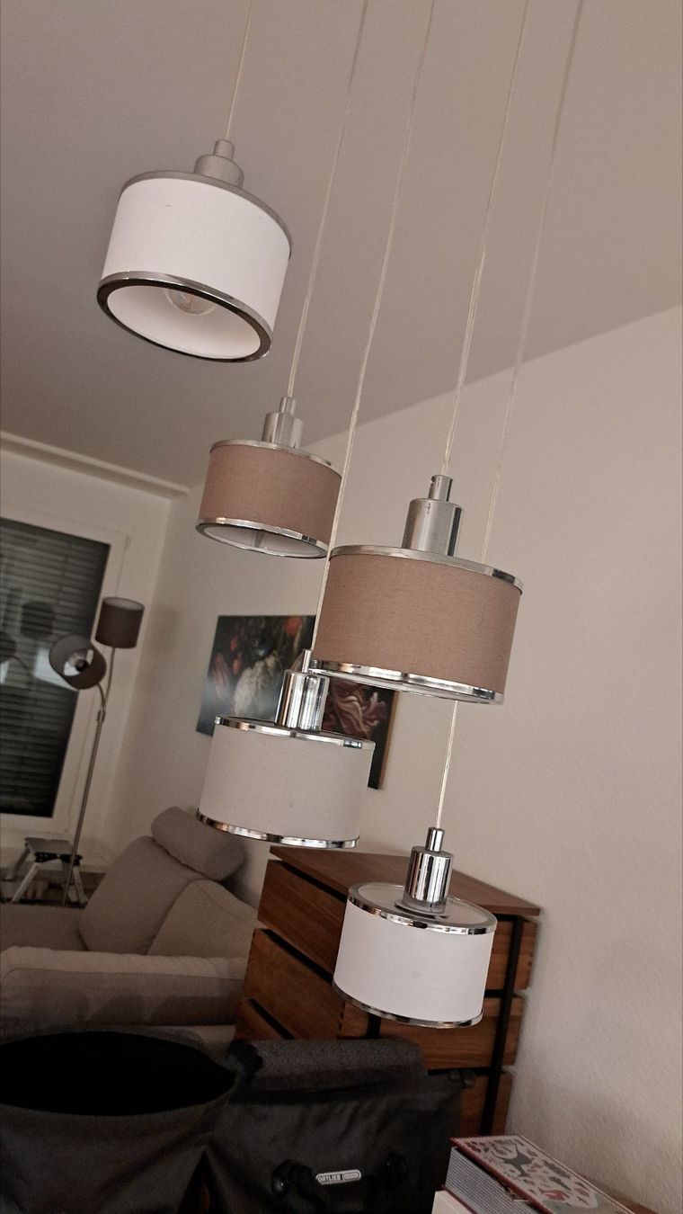 Lampadari & plafoniere: Deckenlampe LED, 5 Textilschirme, Chrom – Usato da Muttenz venduto da Daleva 1