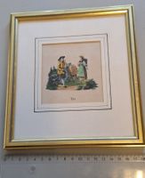 Alter Stich Lithografie Uri Tracht Kraxe Käse Hutte Kratte