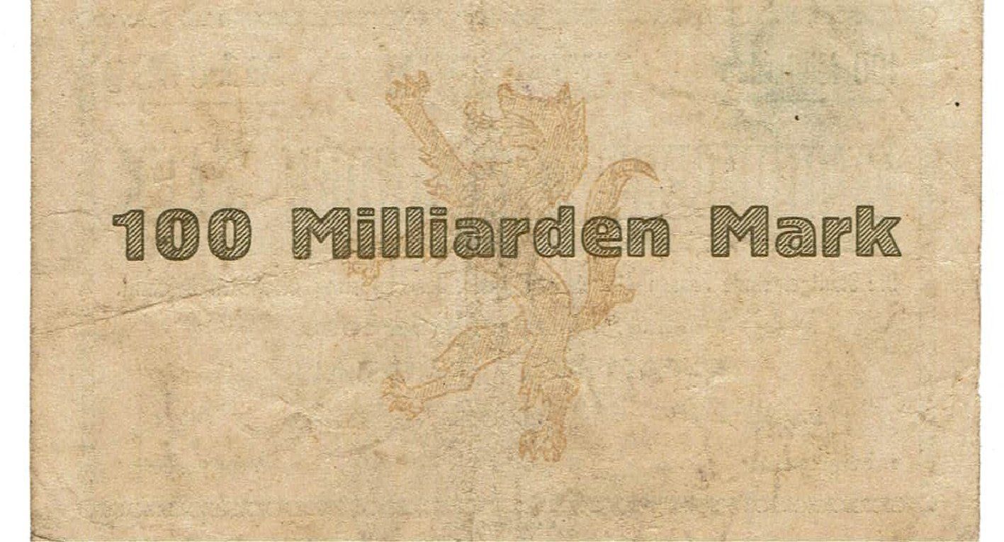 Billets de banque: Passau 100 Mrd.Mark 25.10.1923 SS+-SS++ – D'occasion à Steffisburg par ber_8htf 1