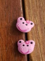 Ohrstecker Girls pink Grinsegesicht mit Blümchen