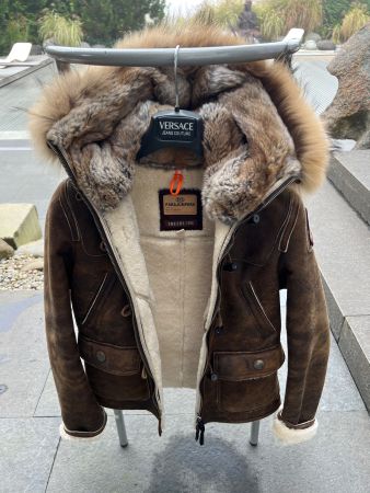 PARAJUMPERS Shearling-Leder-Kapuzen Jacke S Top Zustand