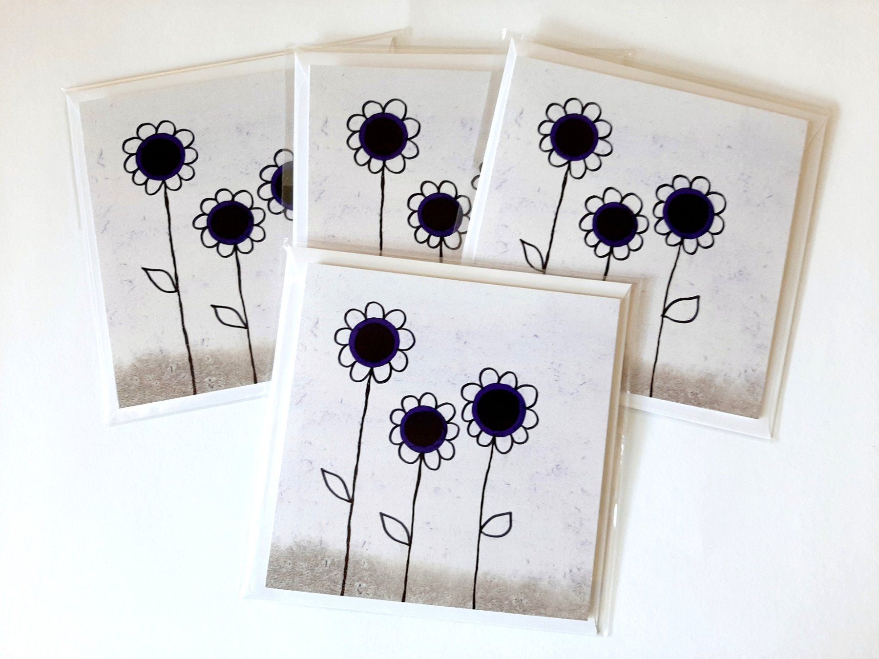 Cartoline: 4 Grusskarten Schreibkarten Blumenkarten  neu – Nuovo e nell'imballaggio originale da Flaach venduto da maj_w_