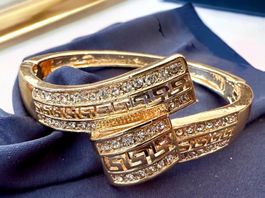 Goldfarbenes Armband mit Strass, Vintage