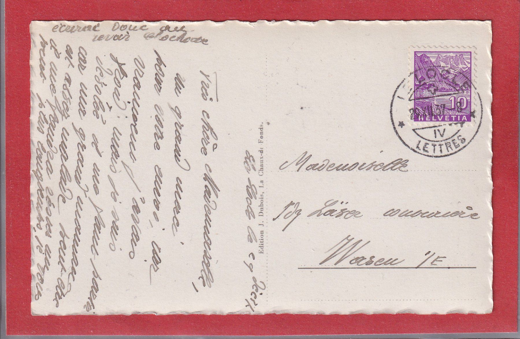 Cartoline postali: Le Locle - Vue générale - 1937 – Usato da Orvin venduto da Pyaeschli 1