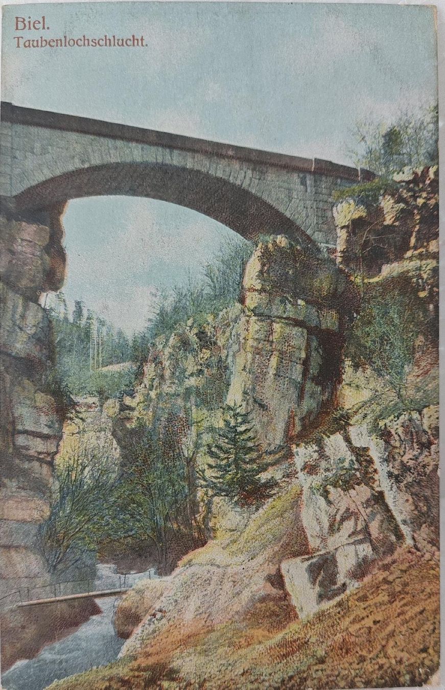 Cartoline postali: BIEL/BIENNE - Taubenlochschlucht - 1907 – Usato da Delémont venduto da Domdom1