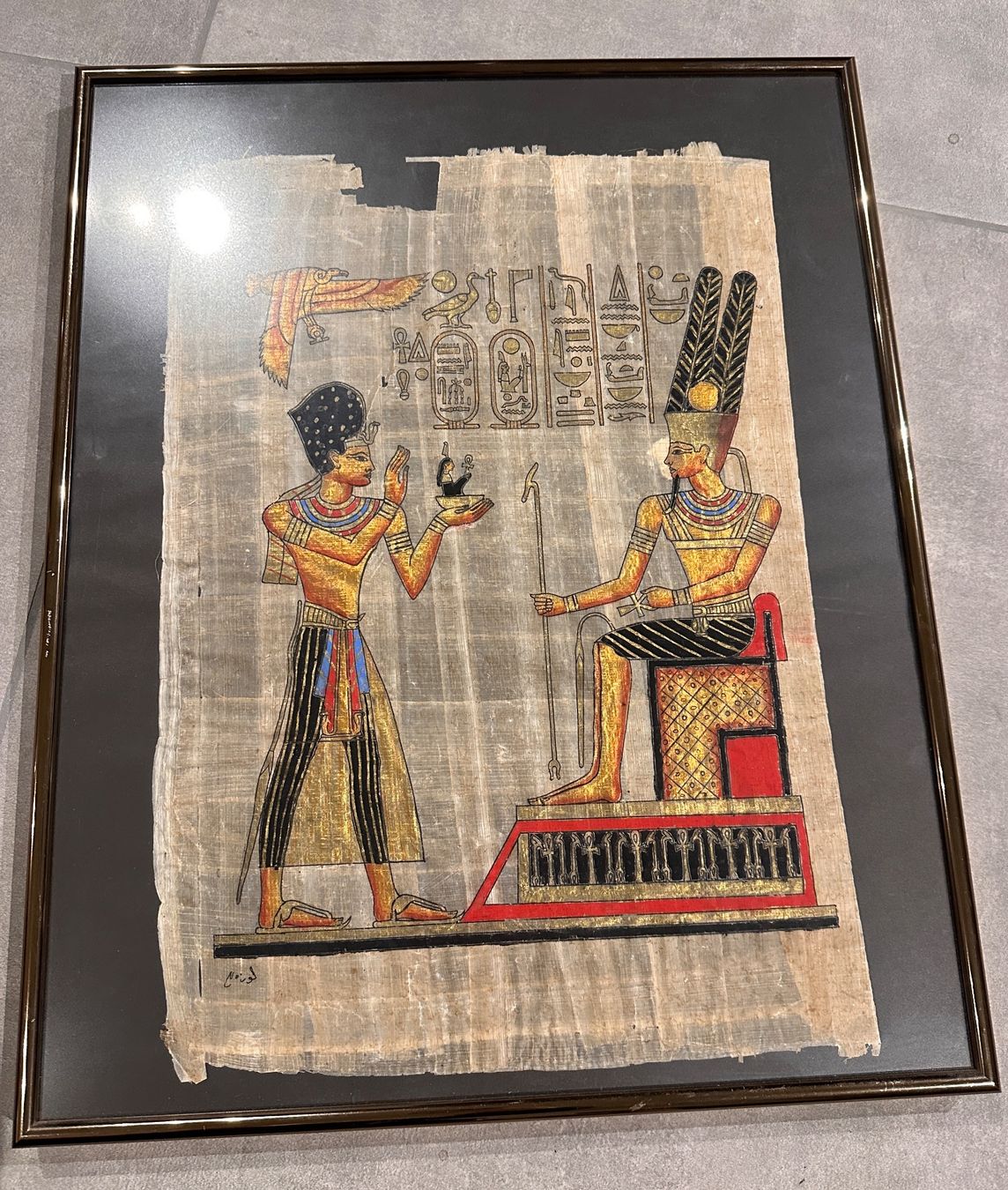 Foto & Immagini: Ägyptisch Papyrus Bild mit Rahmen – Usato da Schinznach-Dorf venduto da Hpurzel 1