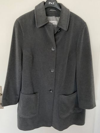 DELMOD 60% Angora 40% Merino Mantel Gr 44 Grau wie neu