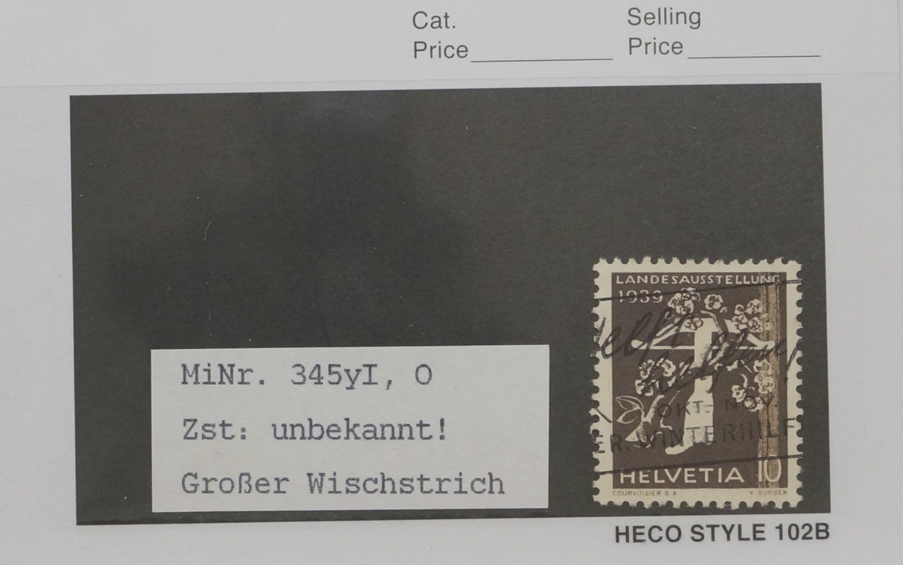 Tutti i francobolli: CH - Abarten - Zst. Nr. 229 - grosser Wischstrich – Usato da Rombach venduto da VENTIS-Auktionen