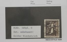 CH - Abarten - Zst. Nr. 229 - grosser Wischstrich