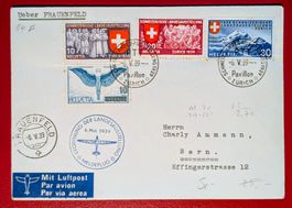 LANDI 219-221 FLUGPOST MELDEFLUG ZÜRICH FRAUENFELD BERN 1939