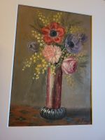 🟧 Louis George – nature morte aux fleurs, tableau signé